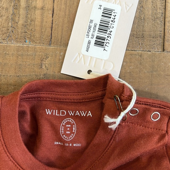 Wild Wawa rust long sleeve pocket tee nwt - Picture 3 of 5